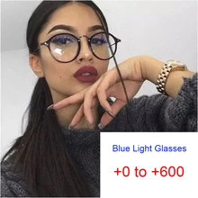 Stilvolle Runde Lesen Brillen Männer Frauen Brillen Rahmen Hyperopie Presbyopie Lupe 0 bis + 6,0 Anti Blau Rays