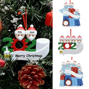 

2020 Quarantine Christmas Decoration Hanging Pendant DIY Gift Pendant Santa Claus Christmas Ornament
