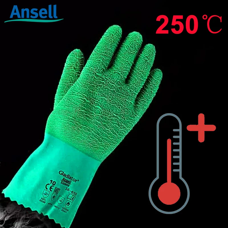 Ansell термостойкие резиновые рабочие Утепленные перчатки высокотемпературные износостойкие водонепроницаемые керамические рыболовные