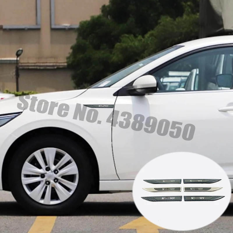 

Stainless steel Car Wing Right & Left Side Badge Fender Emblem Sticker Cover Trim For Nissan Sylphy 2019 2020 Accessories 2pcs