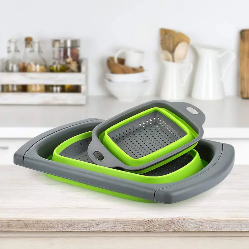 NEW Kitchen Water Filter Basket Retractable Sink Handle Folding Drain Basket Sink Fruit Storage Basket