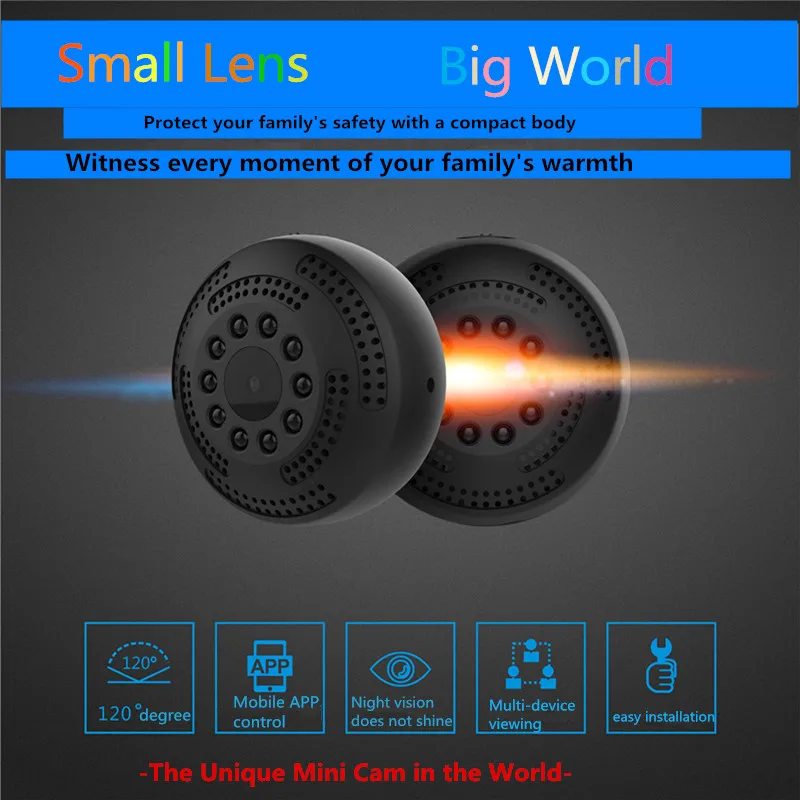 Ultra Mini Wif IP Camera Full HD 1080P IR night vision Micro Camera with 120 Degree Wide Angle motion detection video recorder