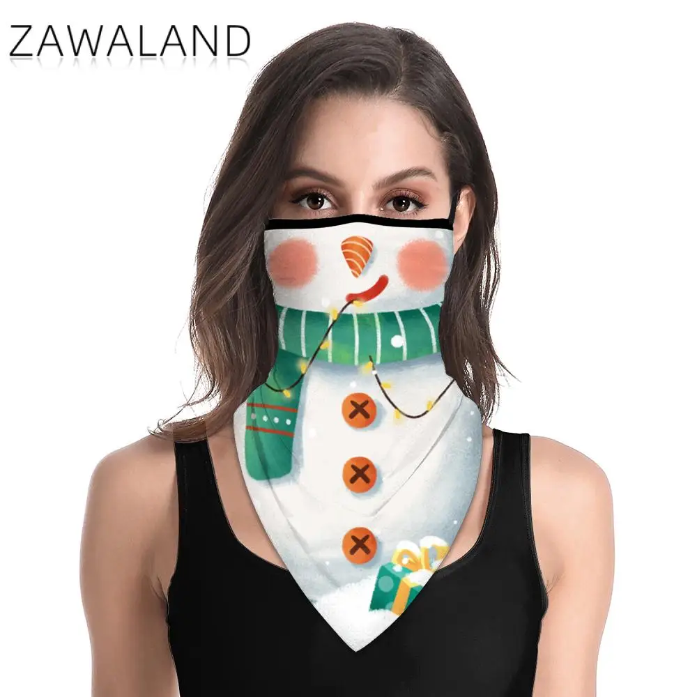 

Zawaland Funny Snowman Printed Balaclava Bandana Unisex Men Women Face Scarf Fishing Ski Snowboard Triangle Scarves