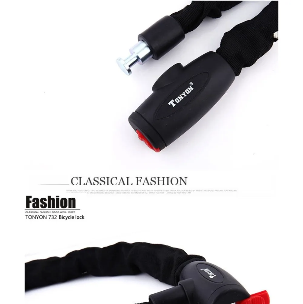 Chain Lock Security Anti-Theft with Keys for Bike, Motorcycle, Bicycle, Door#4P27