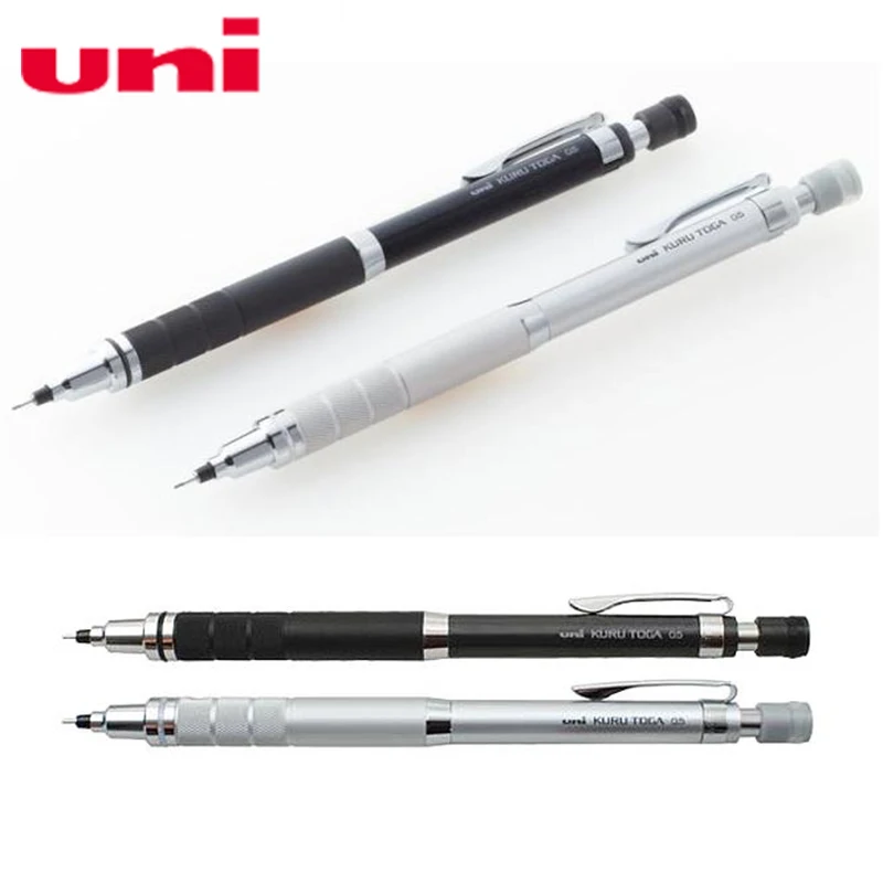 Япония UNI M5-1017 Kuru Toga механические карандаши Металл эскиз живопись Автоматическое вращение Карандаш 0,5 мм письма постоянного свинца