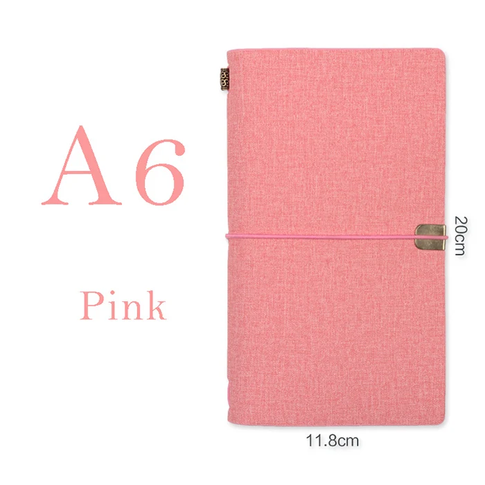 Pink Agenda Bullet Journal Planner A6 отрывная ручная книга ретро блокнот дневник бизнес-блокнот s может быть настроен - Цвет: Pink