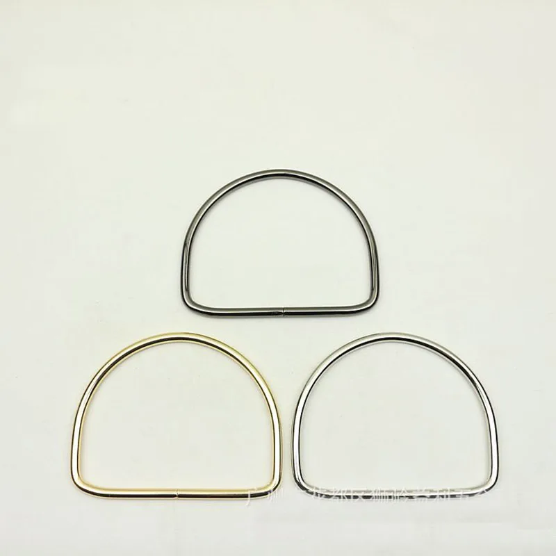 10Pcs D Ring Metal Bag Handles Buckles for Women Handbag Purse Harf Round Decoration Clasp Handle Connector DIY Bags Accessory