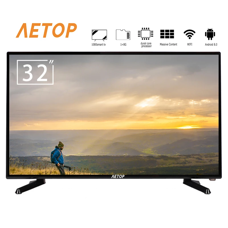 Горячая Распродажа мини Телевизор AETOP 32 дюймовый плоский экран Android 8 0 смарт