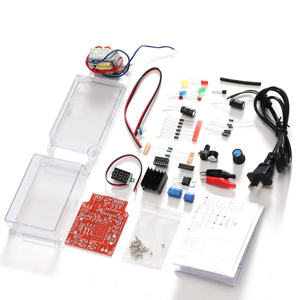 LM317 регулируемый источник питания постоянного тока DIY Электронный комплект 220 В/110 В до DC1.25-12V Вольтметр для пайки тренировочный аксессуар