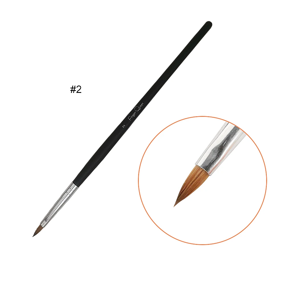 1pcs Kolinsky Manicure Brushes Black Crystal Nail Pencil for Nail Decoration Painting Carving Gel Nail Brush