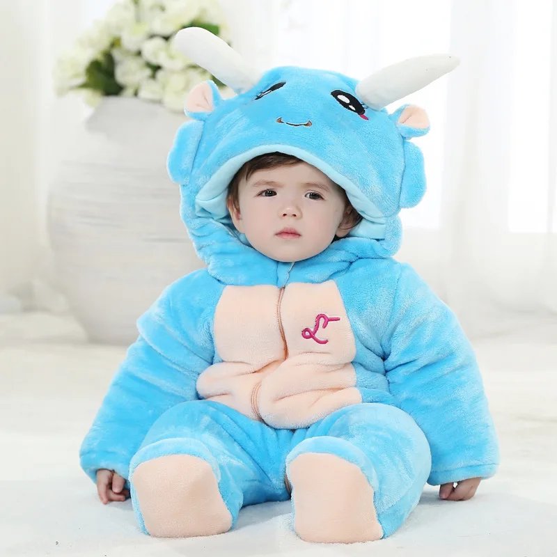 

12 Constellation Baby Onesie Autumn And Winter Thick Fashion Comfortable Flannel Cartoon Animal Thick Romper Crawling Clothes