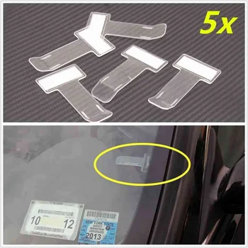 

5pcs Set Car Parking Ticket Holder Clip Sticker Automotive Internal Organizer Car Styling For Car Windshield Fastener Sticker 4