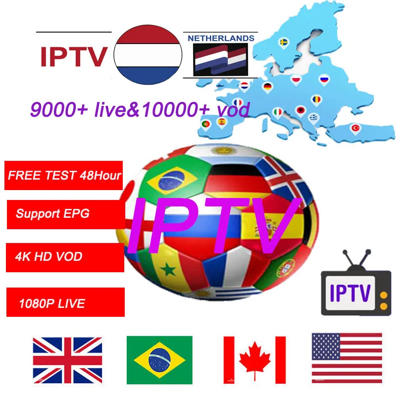 Suscripcion Испания IP tv M3U 12 месяцев для Португалия Канада Франция Италия США голландский Enigma2 IP tv M3U для Smart tv PC Android Box
