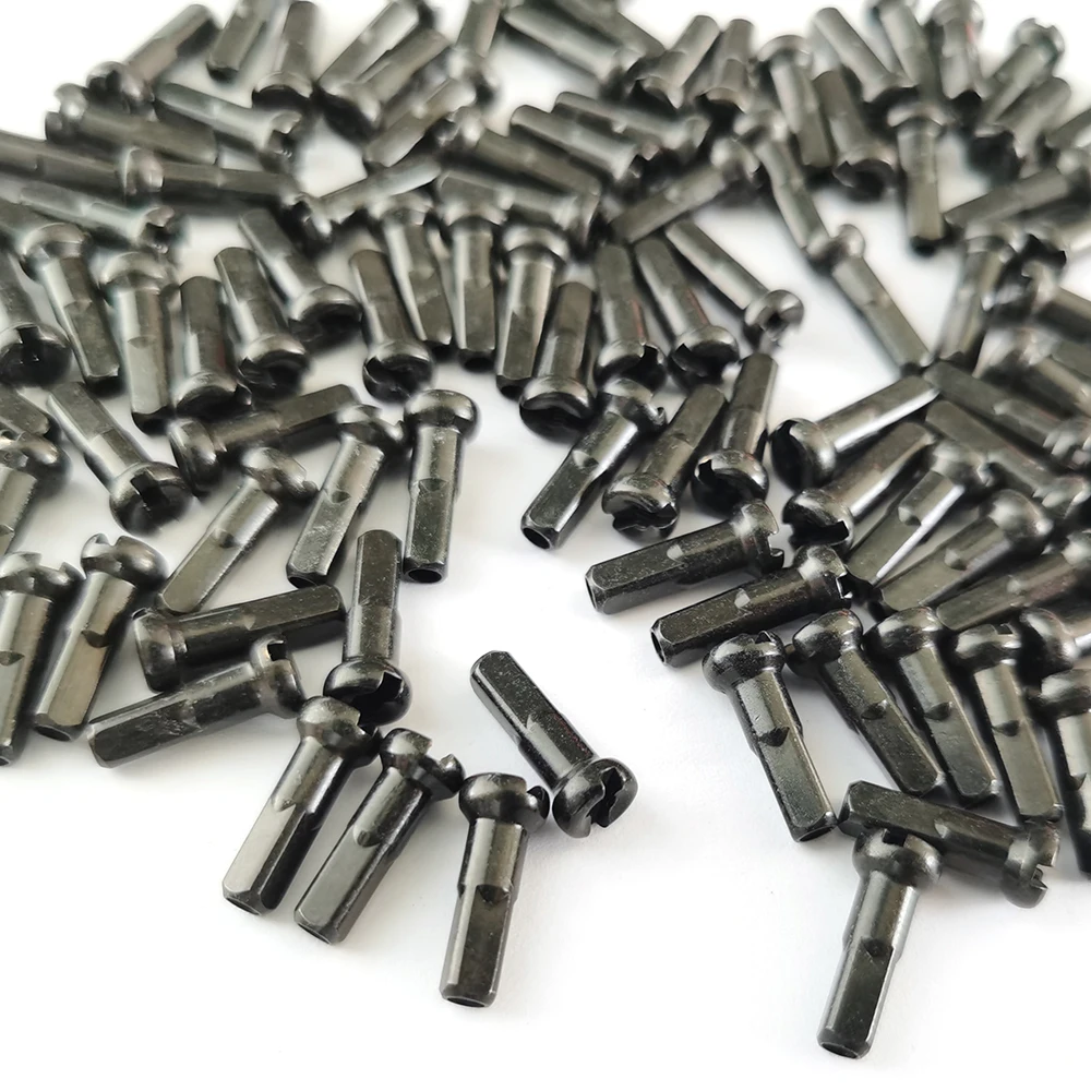 Gauge14 Black Brass Nipples 12mm 14mm 16mm 14G 2.0 Spokes Nipple Strong Road MTB Bike Wheels Parts Round Head Bicycle Accessory