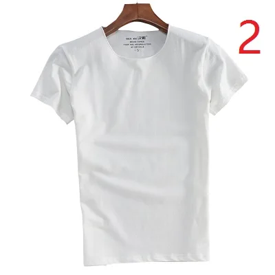 

Summer Men's Short Sleeve T-Shirt Slim Thin Half Sleeve T-Shirt Youth Couples Round Neck Simple Solid Color Cotton