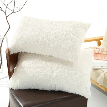 

2Pcs Fluffy Faux Fur Shaggy Pillowcase Soft Sofa Chair Bed Home Decor Pillow Case Without Filling 50*70cm