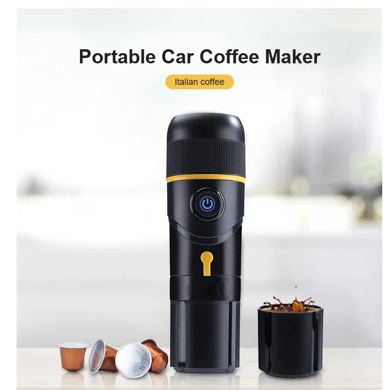 Portable-Car-coffee-maker,USB-cable, Vehicle-power-supply, 1-button multi-function, blue-light(need add hot water) moccamaster 53928 kbgv select coffee maker midnight blue 40 ounce 10 cup 1 25l