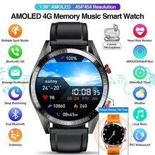 

2021 New 454*454 AMOLED screen smart watch Always display the time bluetooth call local music Weather smartwatch for men Android