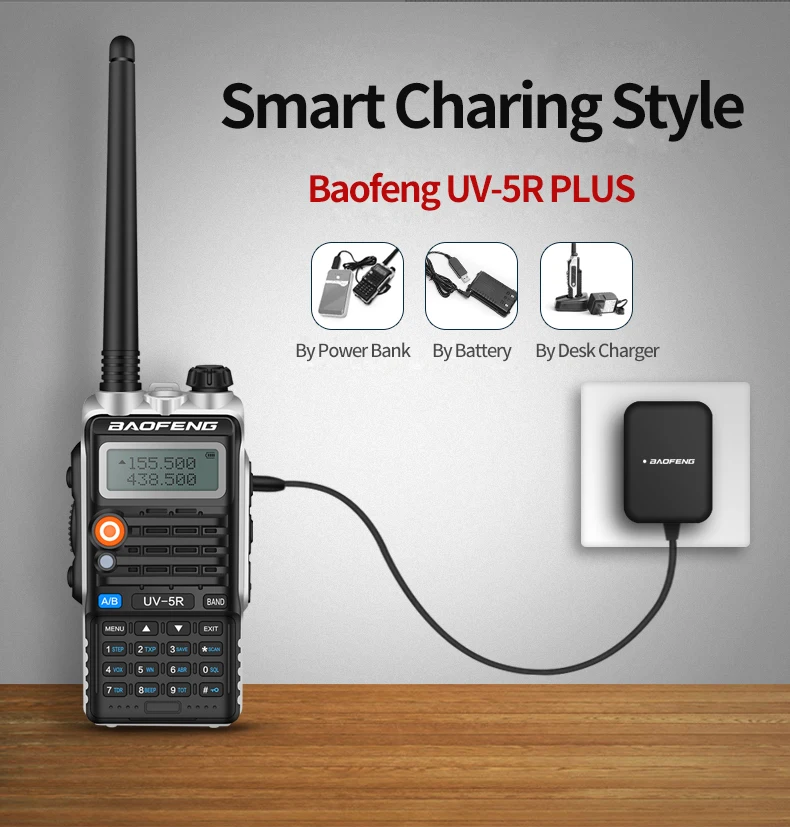 

1PCS Baofeng Walkie Talkie UV-5R PLUS 128ch Dual Band High Power Two Way Radio