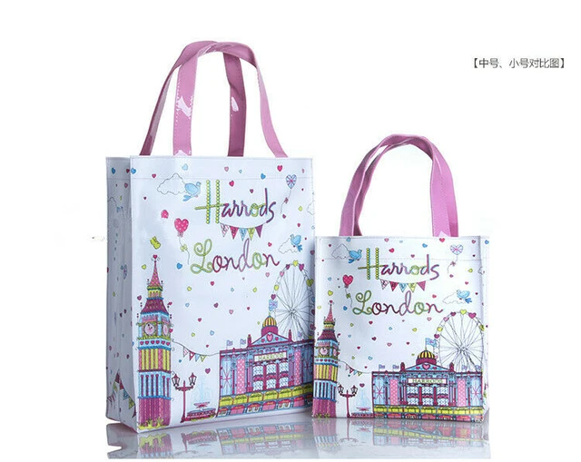 Bolsas de compras londinense Harrods con asa superior, de hombro almacenamiento PVC - AliExpress