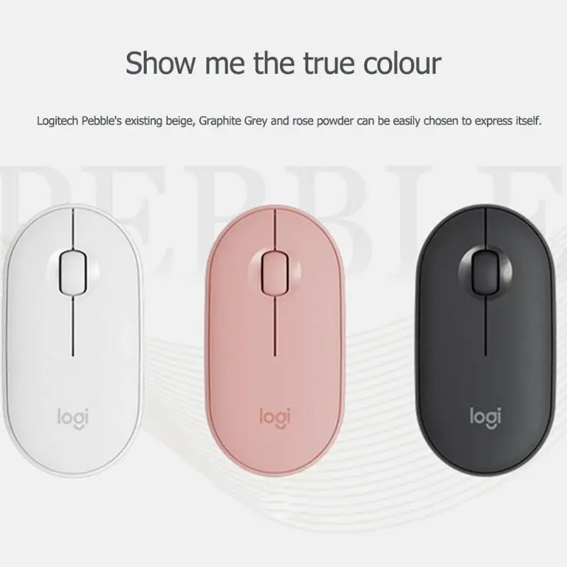 Беспроводная Bluetooth мышь logitech Pebble 1000 dpi, бесшумная Высокоточная оптическая Трекинговая мышь для домашнего офиса, мышь двойного использования