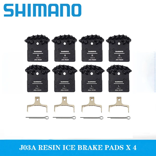 New Shimano J03A Resin ICE Brake Pads MTB For M7000 M8000 M9000 M9020 M6000 DEORE XT SLX DEORE Cooling Fin Ice Tech Brake Pads - Цвет: J03A  4 set