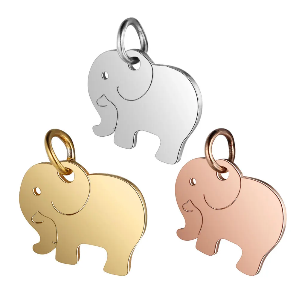 

20Pcs/Lot 16*14mm Animal Elephant Charms Mirror Polish Stainless Steel Charms For DIY Making Necklace Keychain Bracelets Jewelry