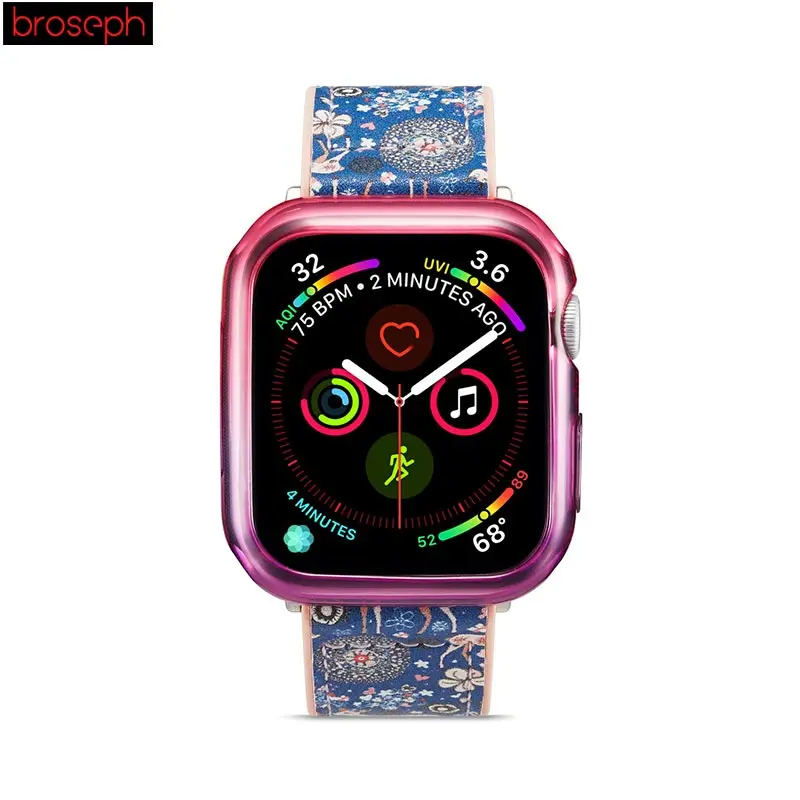 Защитный чехол для экрана iWatch, 4 полосы, 40 мм, 44 мм, цветной чехол для часов Apple Watch, серия 4, бампер для часов