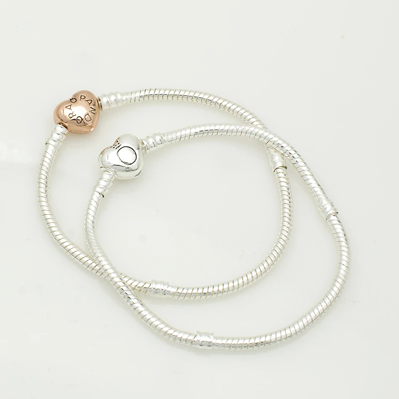 

Mingshang wholesale basic chain DIY bracelet snake chain withcharm bead love buckle