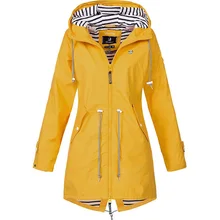 Women Outdoor Waterproof Rain Coat Lady Long Sleeve Hooded Wind Jacket Ladies Packable Active Lightweight Hooded Jacket SAL99
