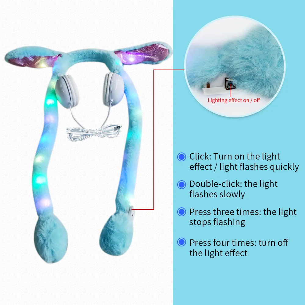 Cute Rabbit Wired Headset Computer Gaming Headset Girl Over Ear Stereo Headphones For iPhone Samsung Xiaomi Birthday Gifts