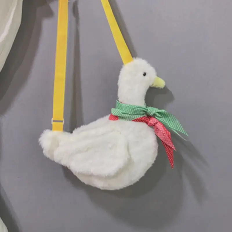 1PC Cartoon Duck Shoulder Messenger Bags Cute Plush Totes for Cosplay Costume Ball Adults Kids Stuffed Plush Toys Bags 3 Colors