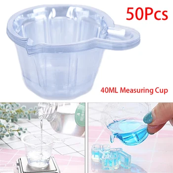 

50Pcs Plastic Disposable Cups Dispenser DIY Epoxy Resin Jewelry Making Tool 40ML