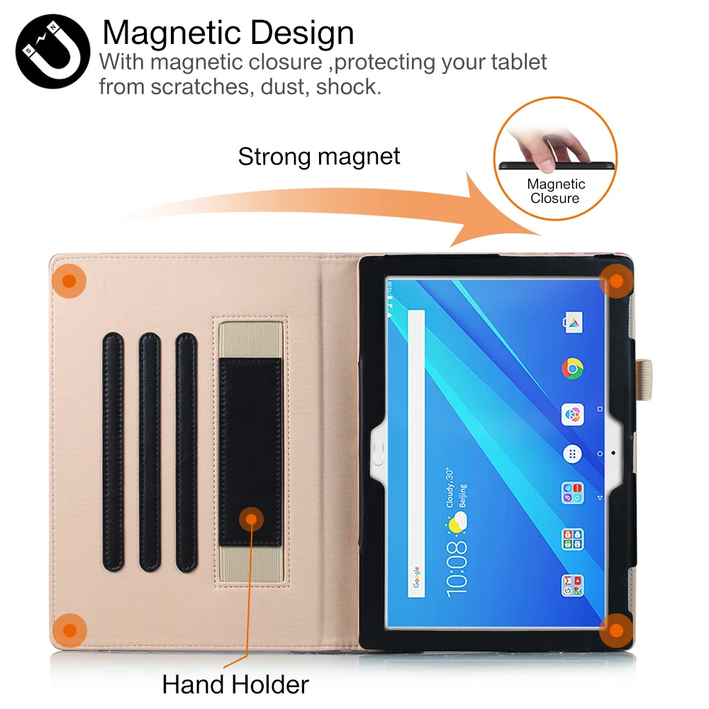 Cena Obudowa z podstawką etui na lenovo M10 tablet TB X605F TB X605L TB X705F X705L skórzane etui na lenovo Tab P10 10.1 przypadku pasek na rękę długopis