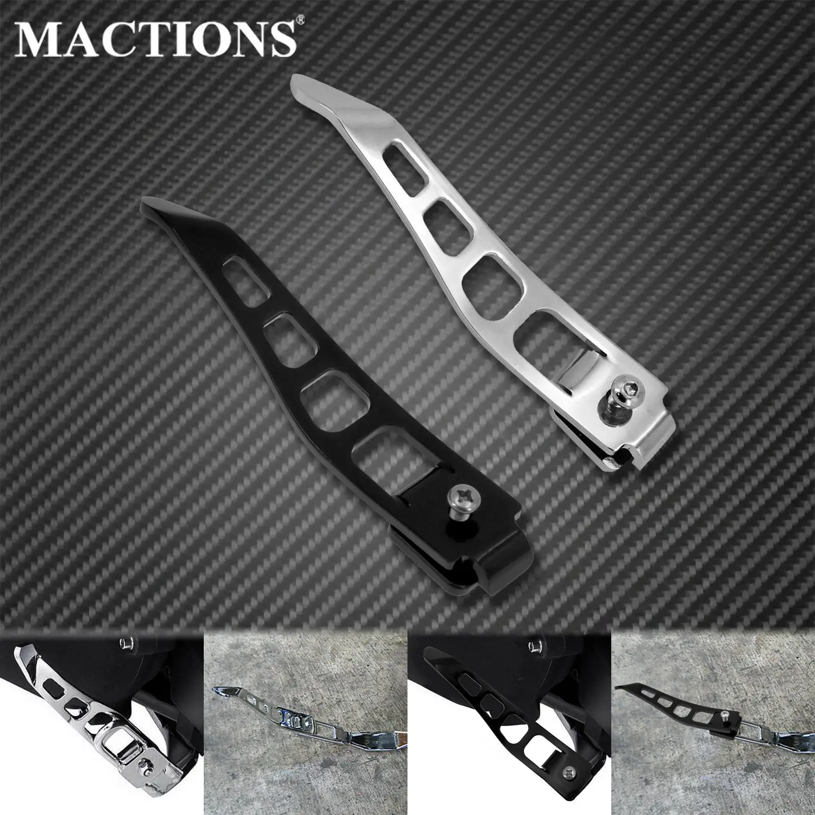 Motorcycle Cnc Stand Extension Kit Chrome Kickstand For Harley Dyna Low Rider Street Bob Fat Bob