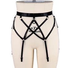 Ремень-подвязка пояс клетка Талия чулки с подтяжками ремни ремень эластичная Регулировка выдалбливают бондаж трусики готика рейв фетиш одежда