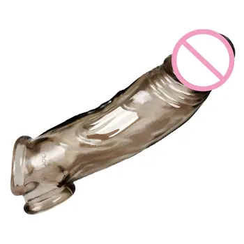 Dildo Extender Sex Toys Reusable Condoms Man Extension Penis Sleeves Penis Rings Time Delay With Solid Simulation Glans 3