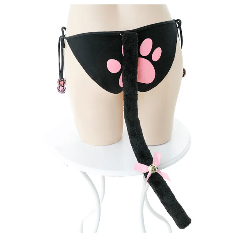 Women Cosplay Costume Lovely Neko Cosplay Cute Lolita Cat Collar Pierced Bra Brief Set Lingerie