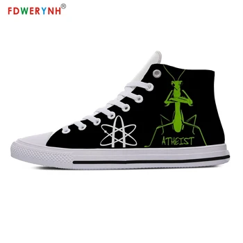 

White Atheist Customized Printed Men High-top Men's Casual Canvas Shoes Breathable Casual Lace-up Shoes