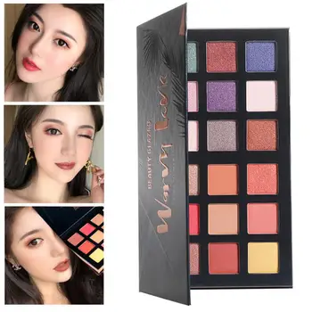 

Fashion 18Colors Nude Eyeshadow Makeup Pigments Waterproof Professional Shimmer Glitter Nude Eye Shadow Make Up Palette TSLM1