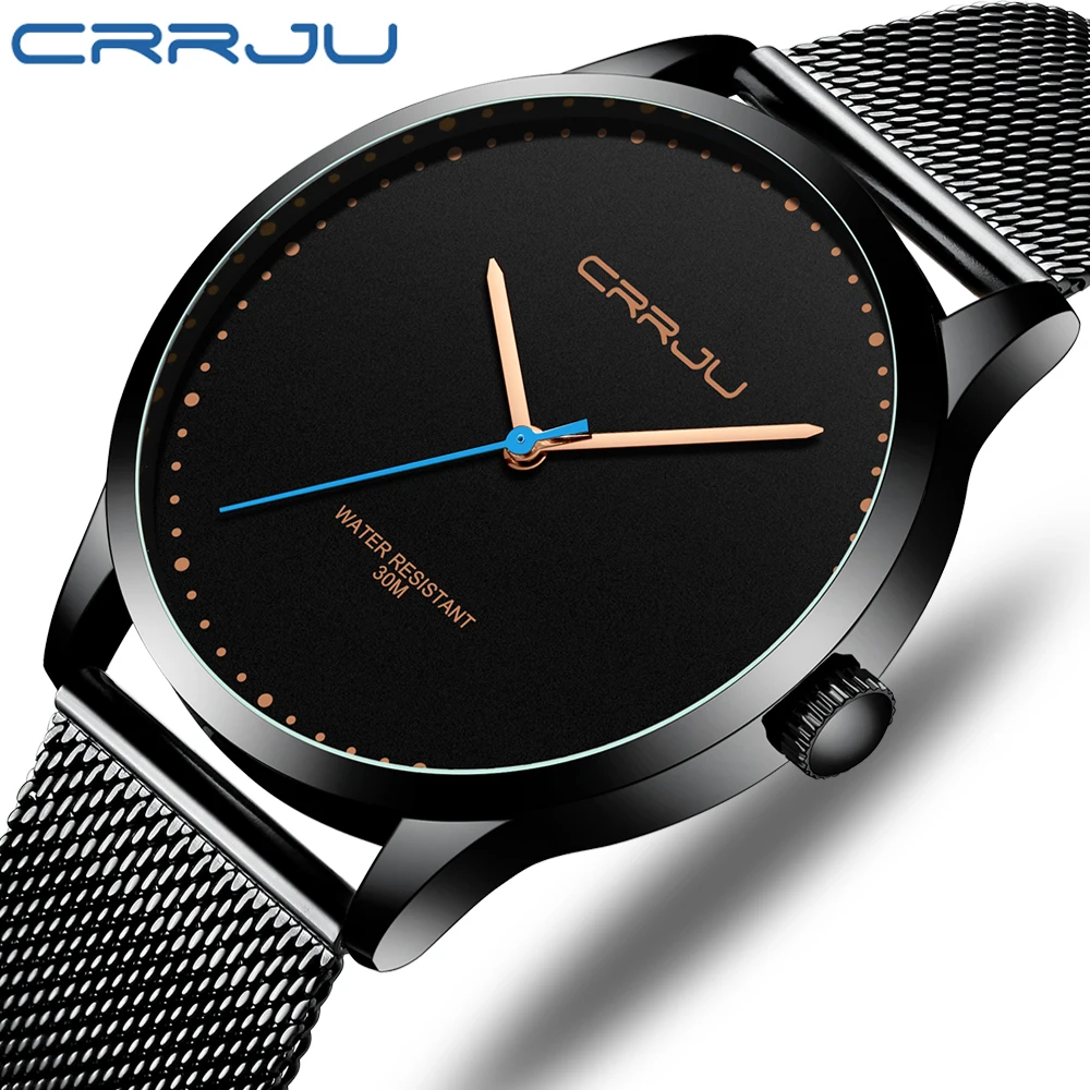 

2020 Top Brand CRRJU Luxury Business Men's Watch 30m Waterproof Clock Male Sport Watches Men Quartz WristWatch Relogio Masculino