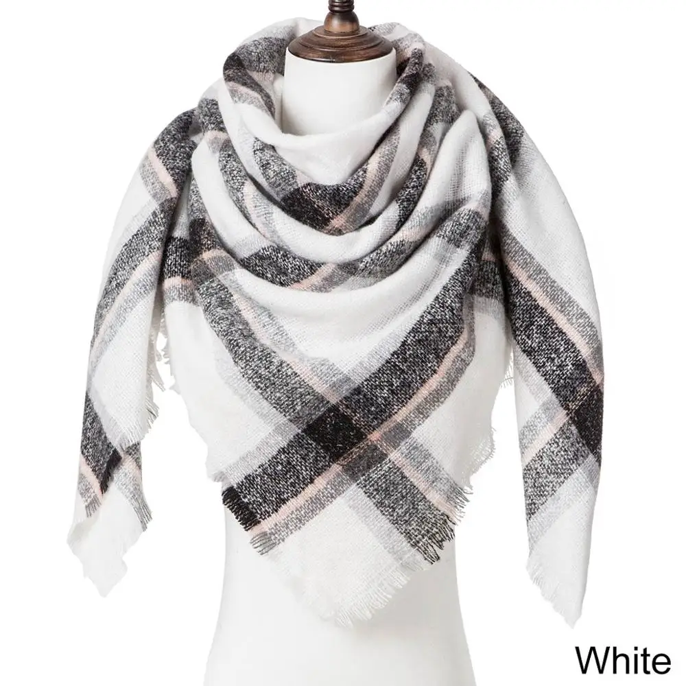 Evrfelan классический стиль зимний шарф для женщин зима осень шали треугольной формы женский шарф и шаль клетчатый узор шеи одежда - Цвет: A