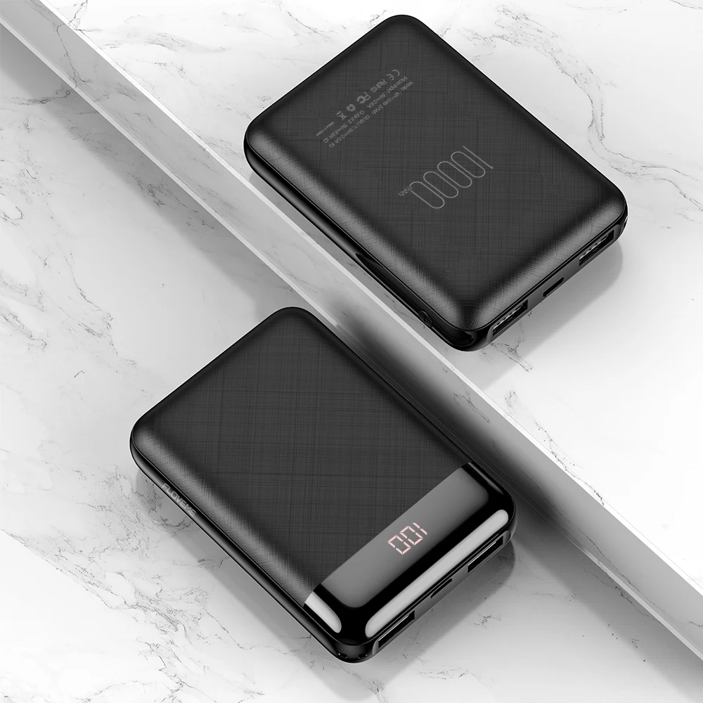  FLOVEME 10000mAh mi ni Power Bank Für Xiao mi mi iPhone Power Pover Bank Ladegerät Dual USB Externe