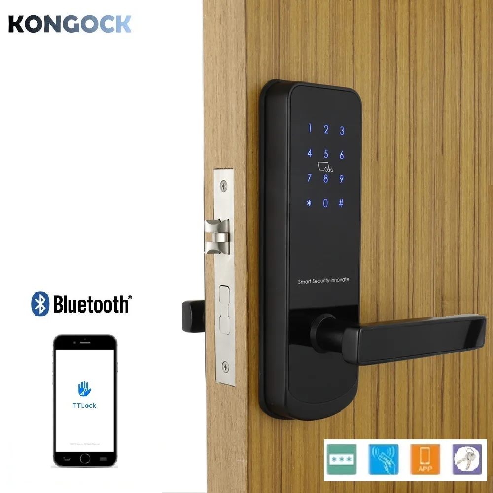 

Bluetooth APP smart keyless door lock, digital password electronic card & key access for home and hotel and apartment etc