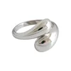 XIYANIKE-anillos lisos de Plata de Ley 925 para mujer, joyería de boda hecha a mano de moda coreana para parejas, oro Vintage de plata geométrica ► Foto 2/6