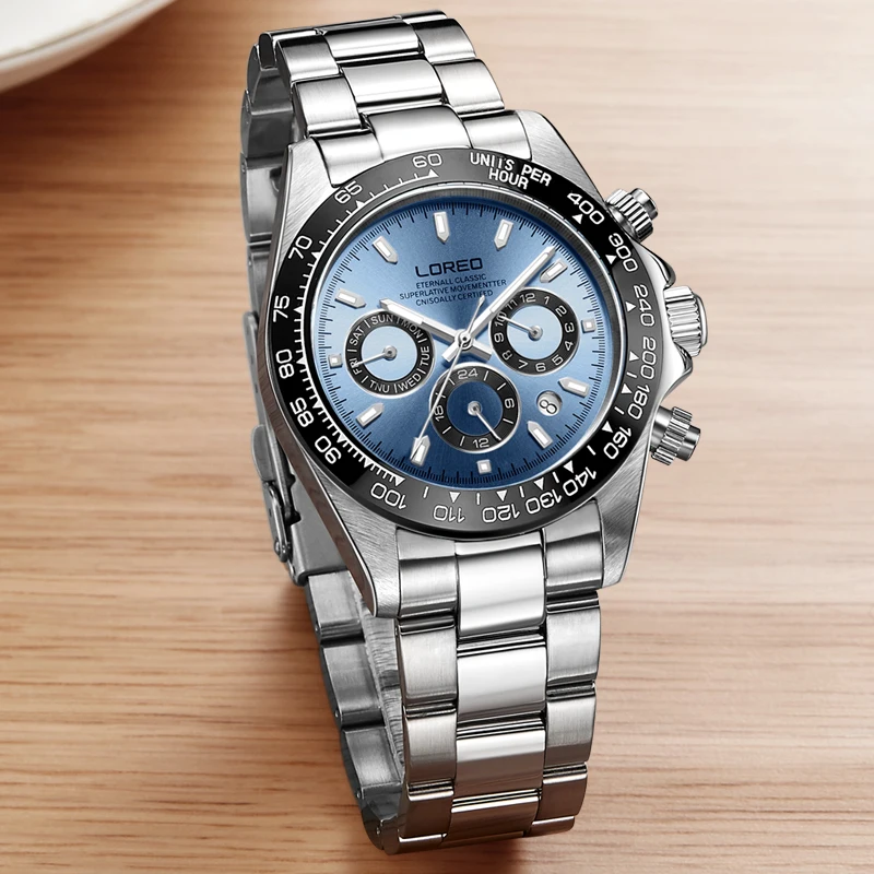 

LOREO Classic Series Sapphire Crystal Ceramic Bezel Steel Waterproof Men Watch Top Brand Luxury Automatic Mechanical Watch 2023