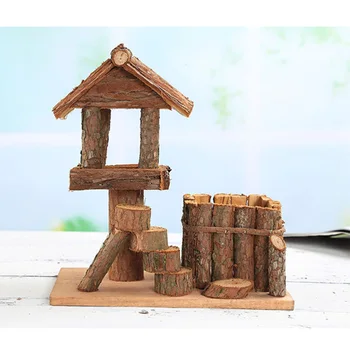 

2pcs Creative Handmade Wooden Plant Container Box Succulent Flower Bed Pot House Kit Miniature Garden Window Box Trough Planter