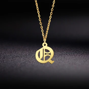 

Lucktune Initial Letter Necklaces For Women Personalized Custom Name Necklace Stainless Steel A-Z Old English Font Jewelry