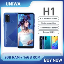 

HOTWAV H1 Mobile Phone Android 11 Quad Core 6.26 inch Cellphone 3000mAh 2GB 16GB Dual SIM WCDMA Smartphone