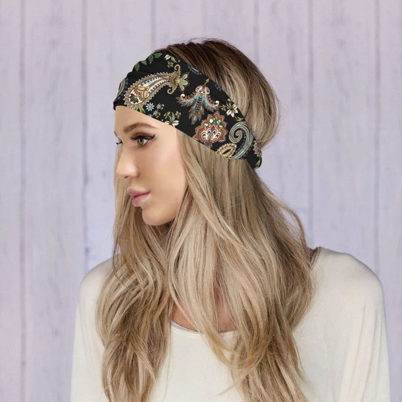 2020 Hot Sale Bohemia Headpiece Women Stretch Headwear Headbands Bandage Stretch Girl Wide Hair Bands Headwrap Scarf Hairbands